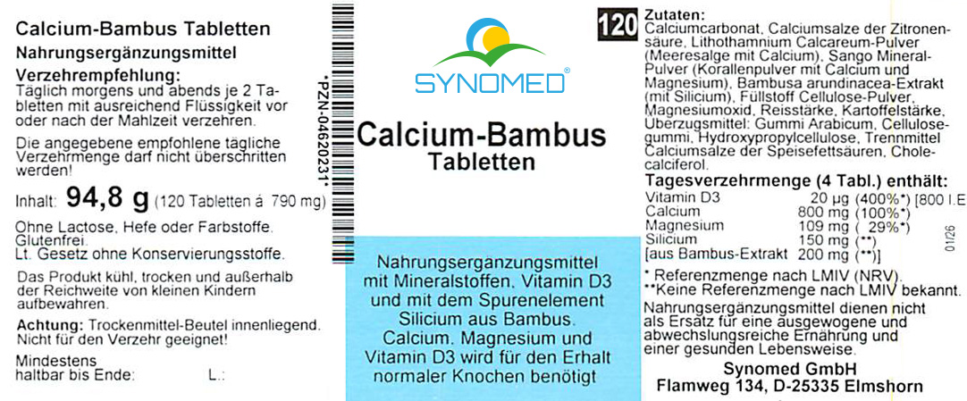Calcium-Bambus Tabletten