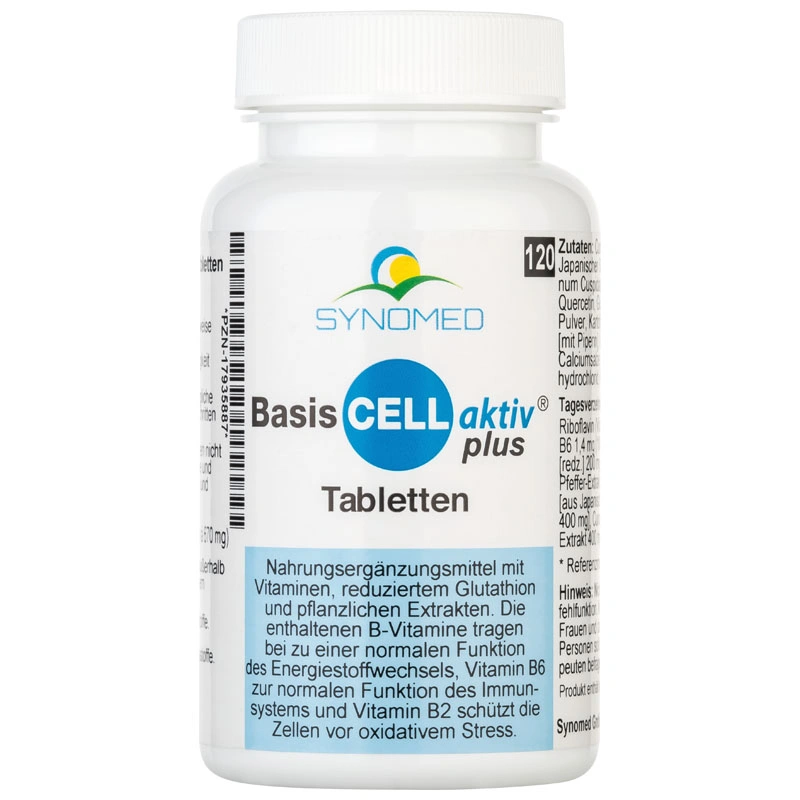 Blisterpackung BasisCell-aktiv Plus Tabletten, 120 Stück.