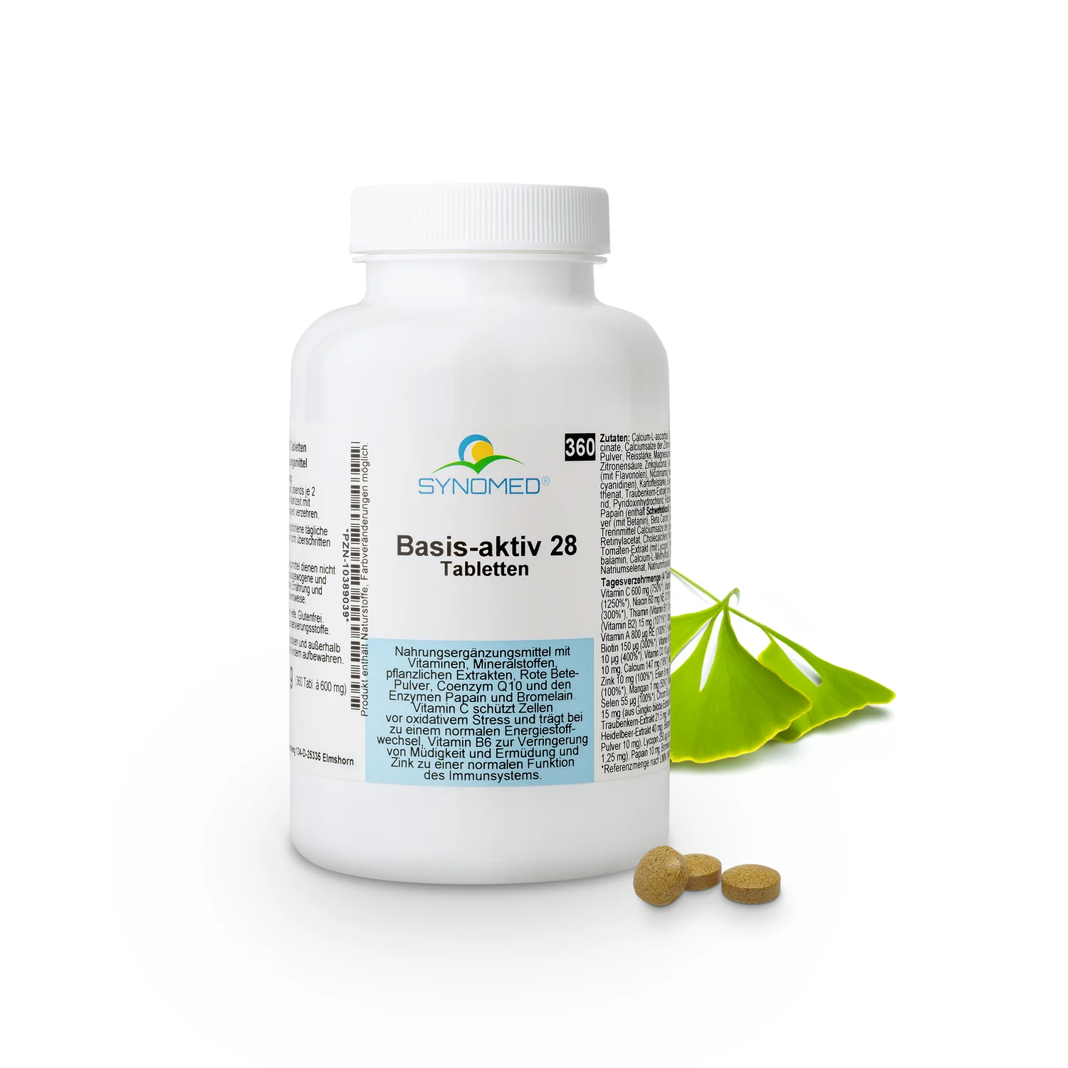 Braune Tabletten in einer Blisterpackung mit Ginkgo-Aufdruck.