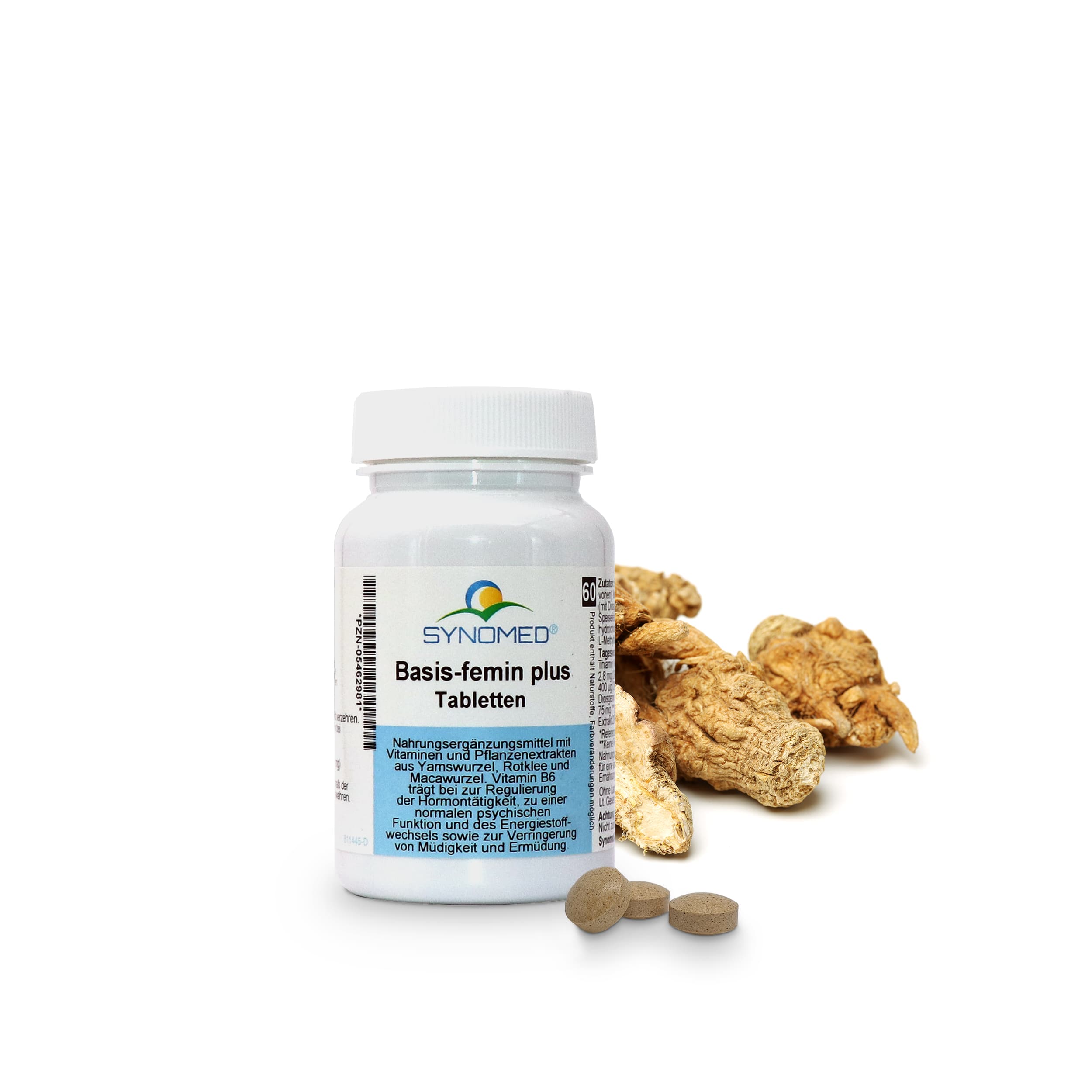 Produktfoto: 60 Maca-Knollen von 17 Basis Femin PLUS.