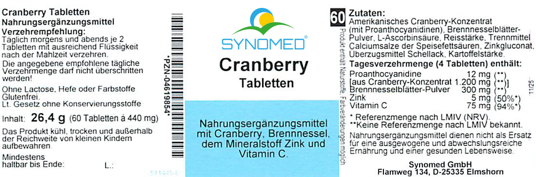 Cranberry Tabletten