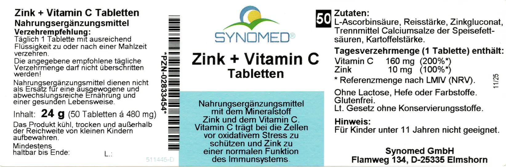 Zink+Vitamin C - Tabletten