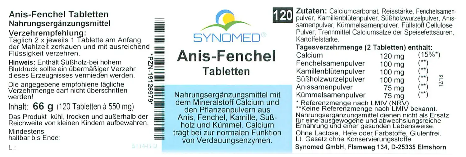 Nahaufnahme von Anis-Fenchel, grünes Kraut, weiße Blüten.
