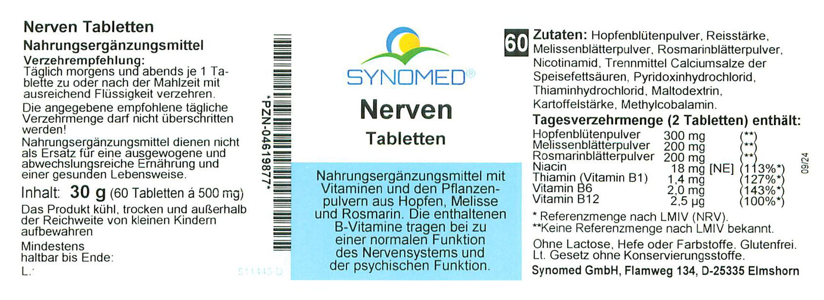 Braune Tabletten in einer Blisterpackung, Datum 22.10.2024.