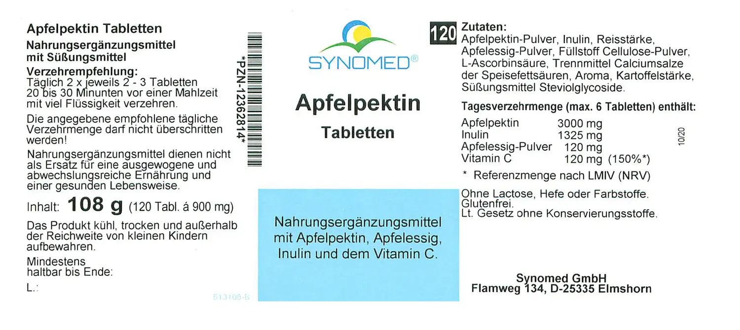Nahaufnahme von Apfelpektin-Pulver auf weißem Hintergrund.