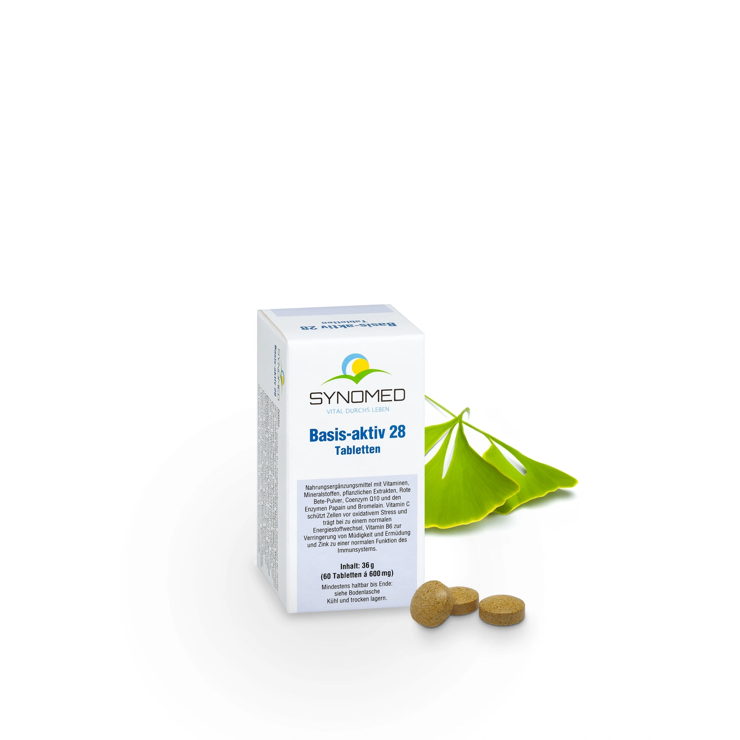 Ginkgo-Produkt, Tablettenpackung: "09 Basis Aktiv 28 Tabl" und "60 Tab