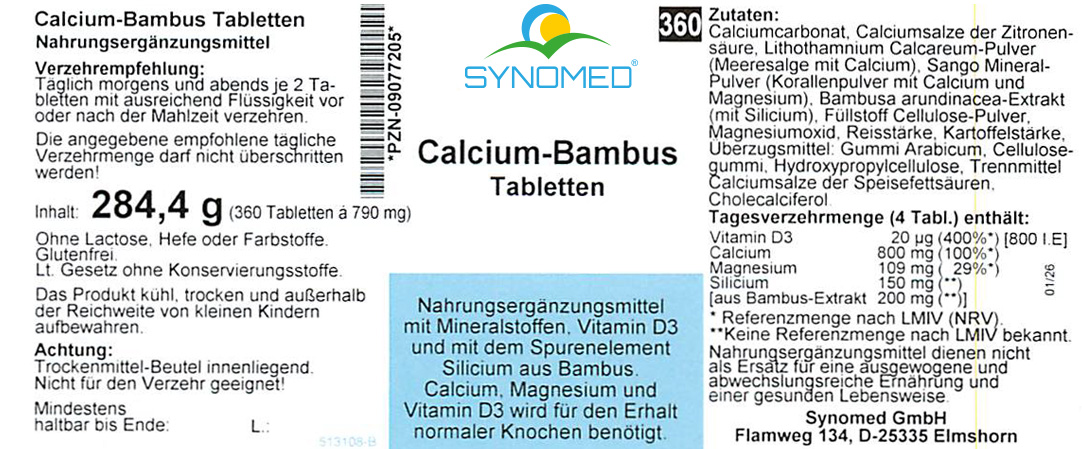 Calcium-Bambus Tabletten